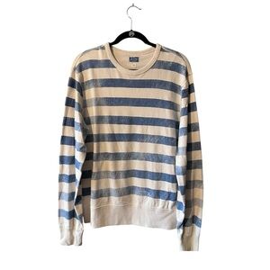 J. Crew Men's Vintage Fleece Striped Crewneck Long Sleeve Size Medium